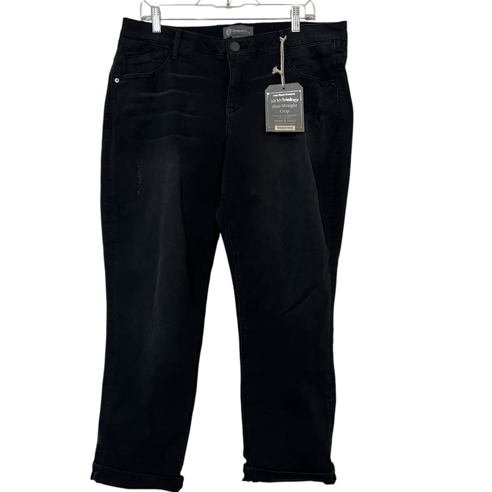 NWT Democracy slim straight crop black jeans size 16W. - Picture 3 of 12